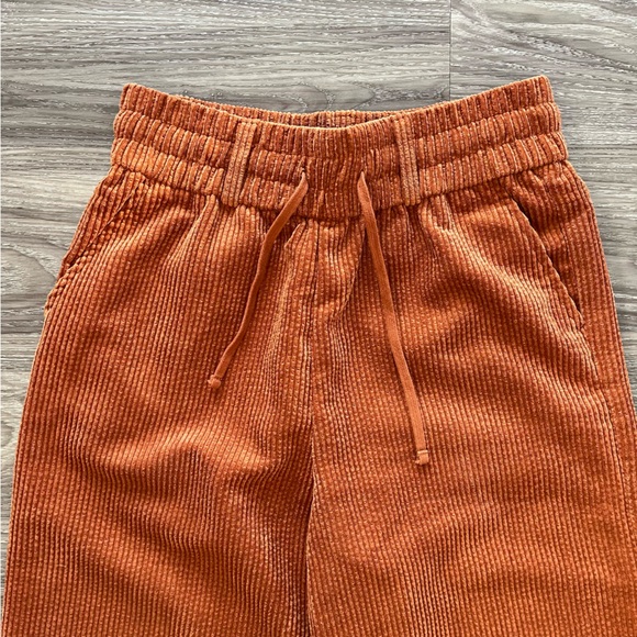 BDG Jessie Corduroy Pull On Pant - Rust Wide Leg Pants with Elastic Waistband - Picture 5 of 10